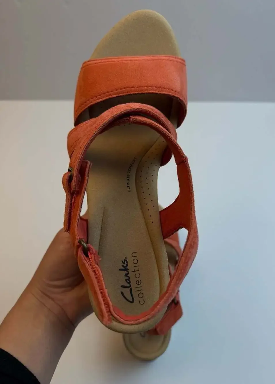 Clarks Rose Way Wedge Sandal Grenadine Suede Size US 10M